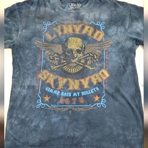 Lynyrd Skynyrd Gimmie Back My Bullet 1975 Liquid Blue Subtle Acid Wash Medium